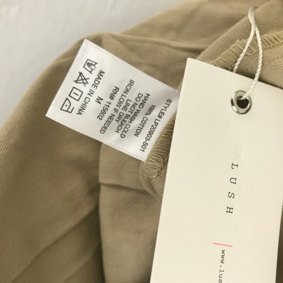 Lush Khaki Tan High Waist Tie Front Shorts NWT - Picture 7 of 8